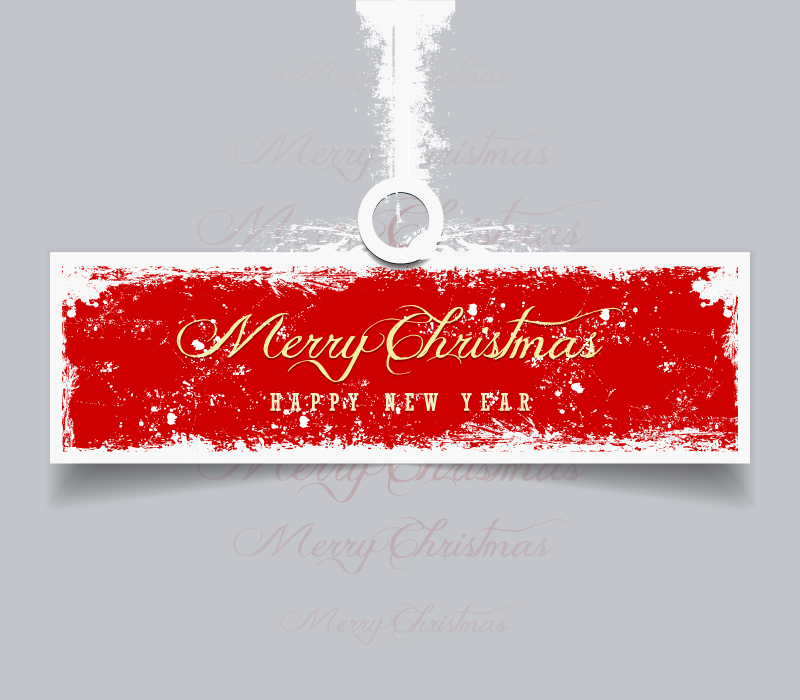 Etiqueta roja vector material creativo de Navidad