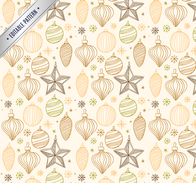 Pintadas adornos de Navidad de fondo sin fisuras vector de material