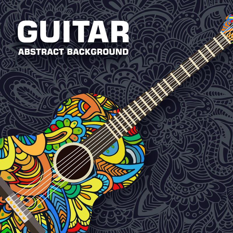 Guitarra creativo de material vector patr車n