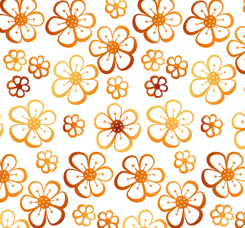 Seis flor de naranja de fondo sin fisuras vector de material