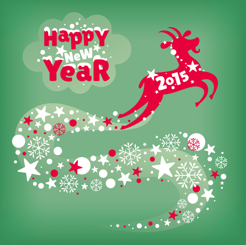 Creative New Year Año de la tarjeta de copo de nieve vector de material Cabra
