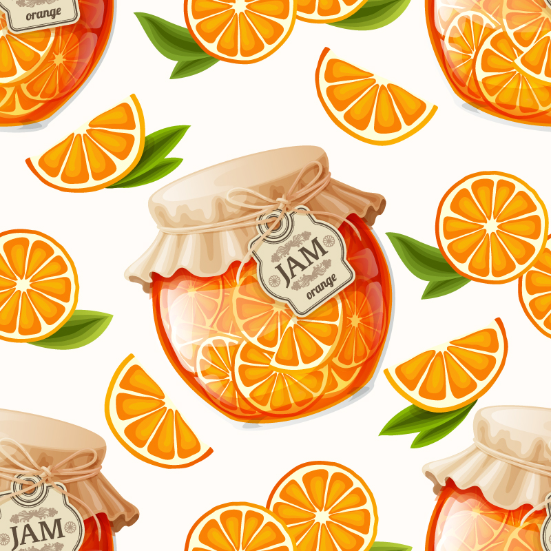 Material de mermelada de naranja vector Delicioso