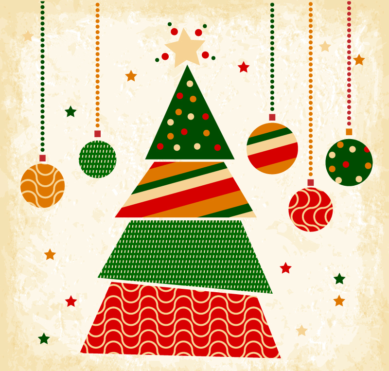 Árbol de materiales tri芍ngulo vector de Navidad creativo