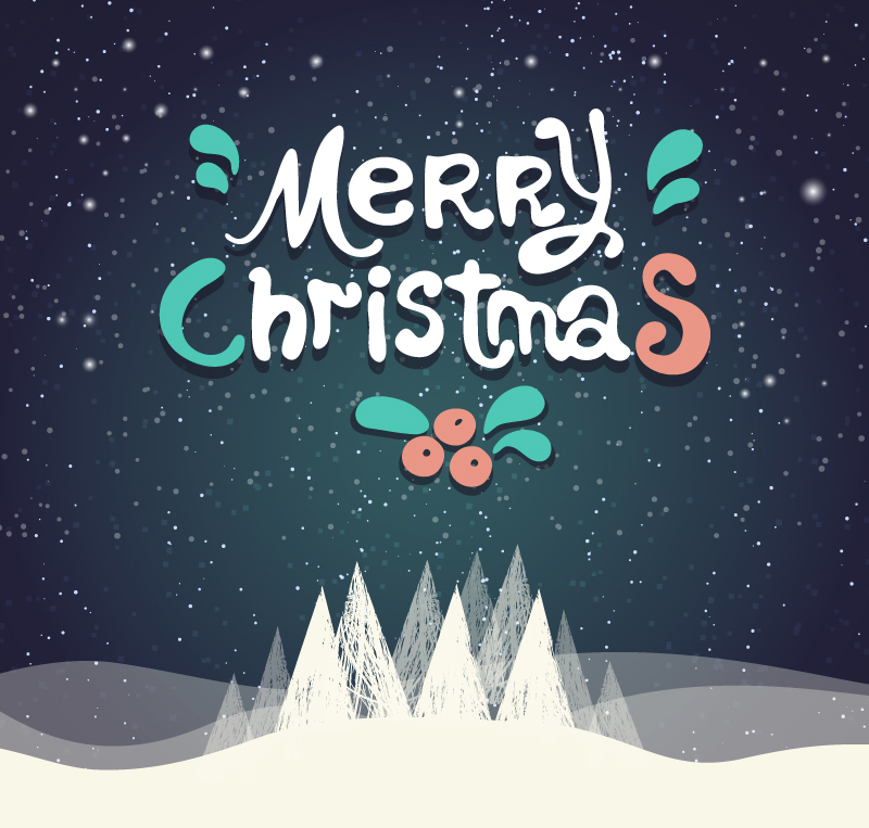 Nevado Bendici車n de Navidad material de cartel vector