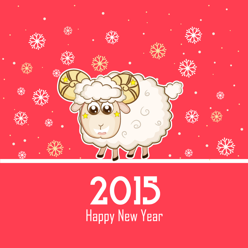 2015 de dibujos animados vector de material ovejas