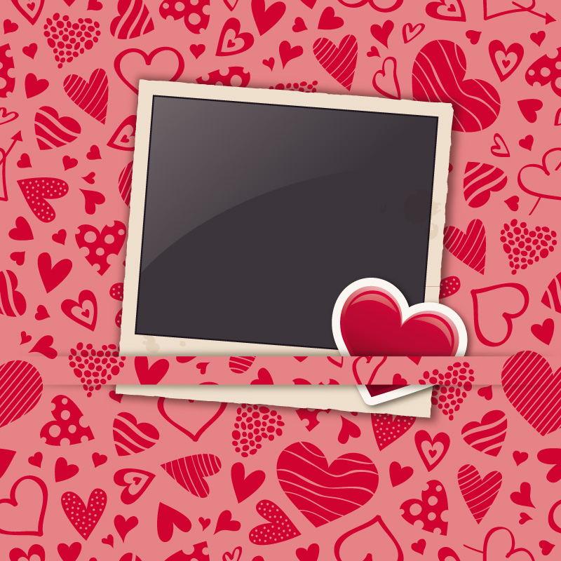 Material de diseño vectorial Marco amor Retro