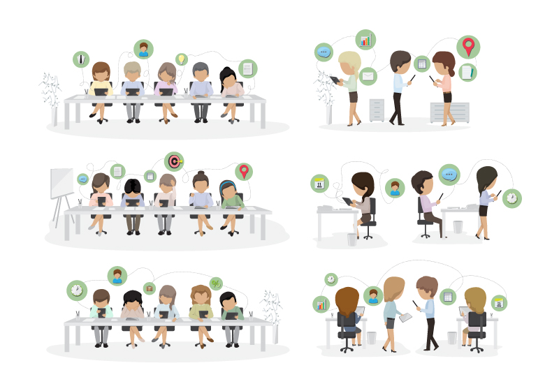 Personal de material de diseño vectorial Oficina