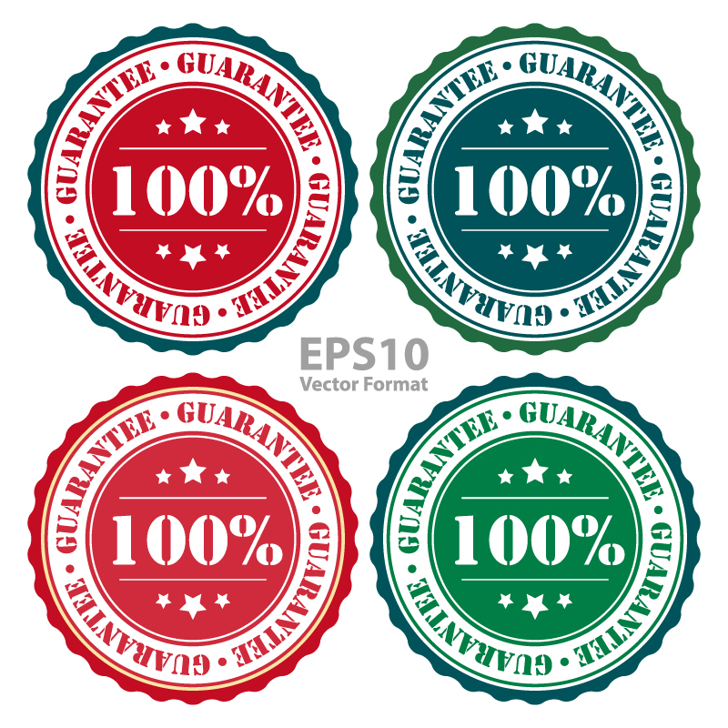 4 colores material de la etiqueta de calidad de vectores