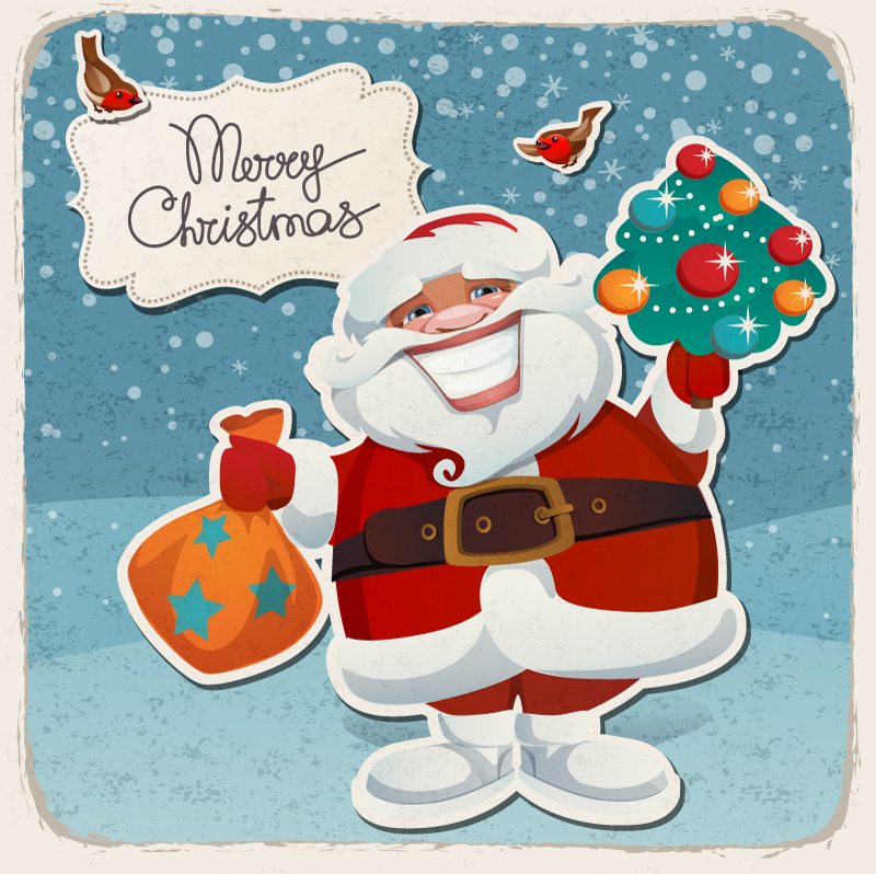 Dibujos animados Ziya Santa Claus vector material saludo
