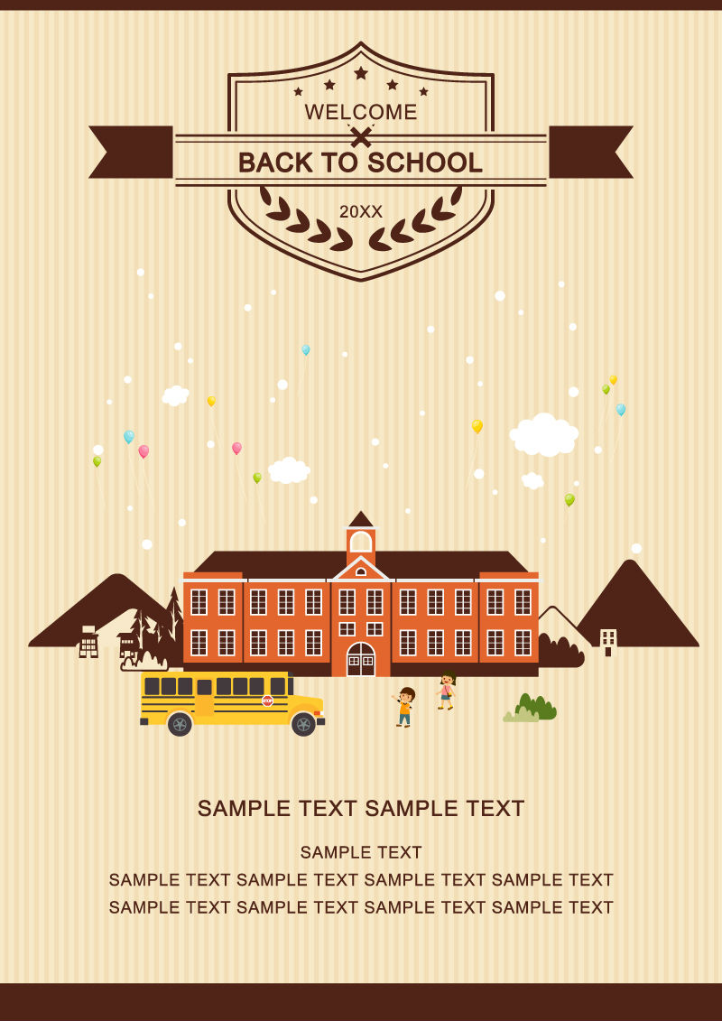 Campus de la escuela creativo ilustrador material de vectores