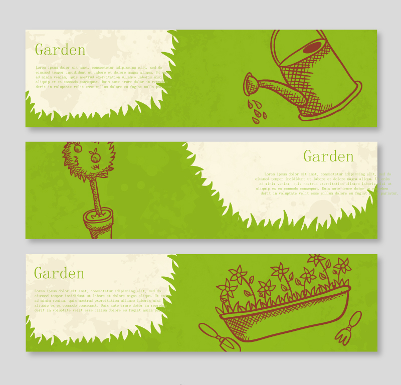 Green Garden material de vector de la bandera
