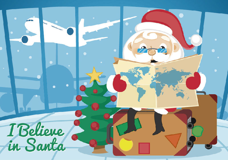Santa Claus y otro material de vectores aviones