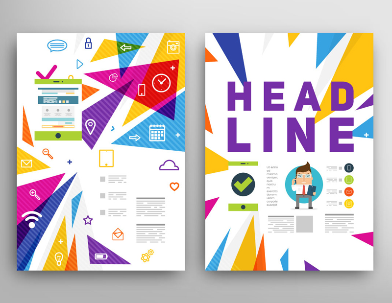 Folleto cubierta material de diseño vectorial Moda