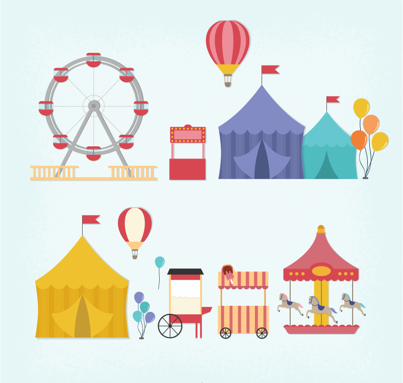 10 modelos frescos parque de atracciones elemento vector de material