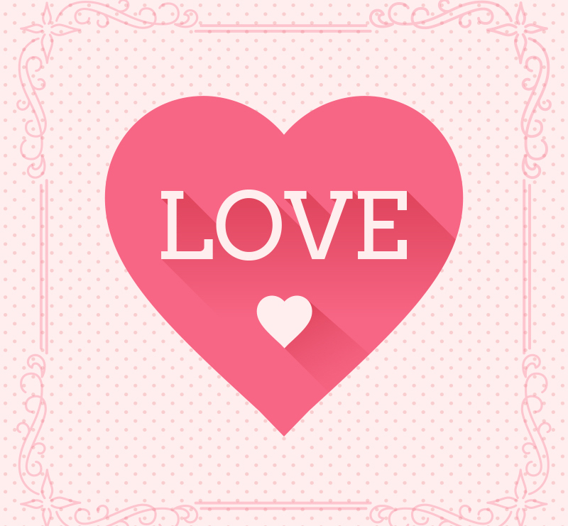 Material de vectores tarjetas de felicitaci車n amor rosado delicado
