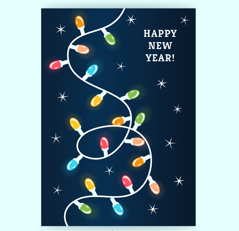 Cadena Colorido linterna Año Nuevo material de tarjetas de felicitaci車n vector