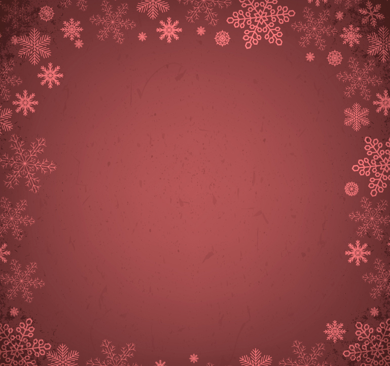 Material de fondo vector de la frontera del copo de nieve de color rojo oscuro
