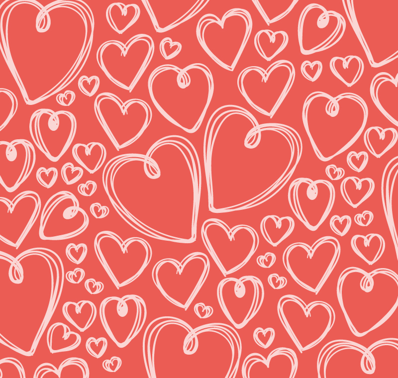 Amor pintado a mano de fondo sin fisuras vector de material

