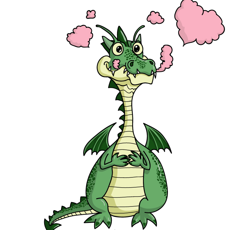 Verde vector material dragn europeo Cartoon