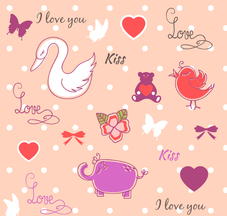 San Valent¨ªn de dibujos animados vector material elemento de fondo