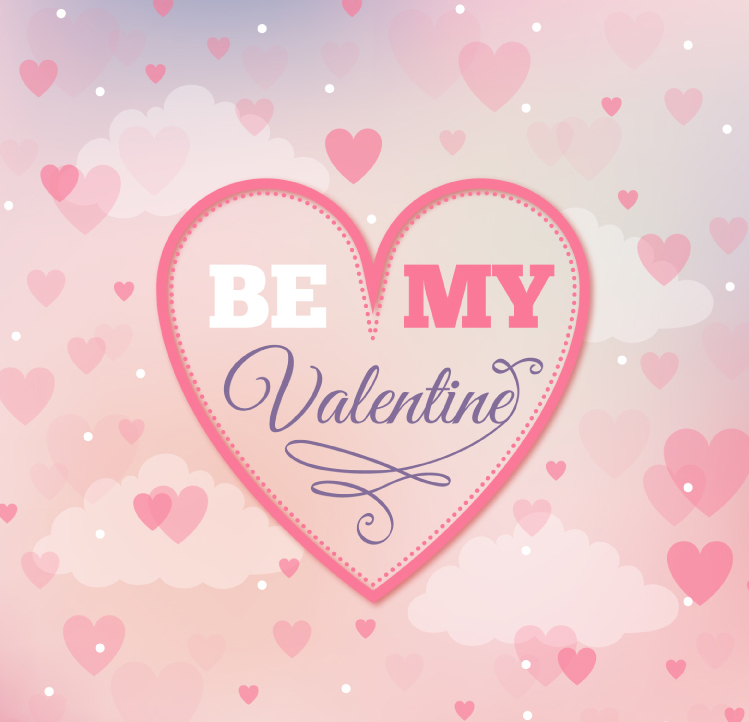 D赤a de tarjetas de felicitaci車n vector de material pastel amor de San Valent赤n