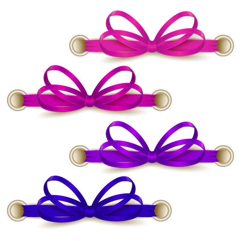 4 color del material arco de la cinta vector
