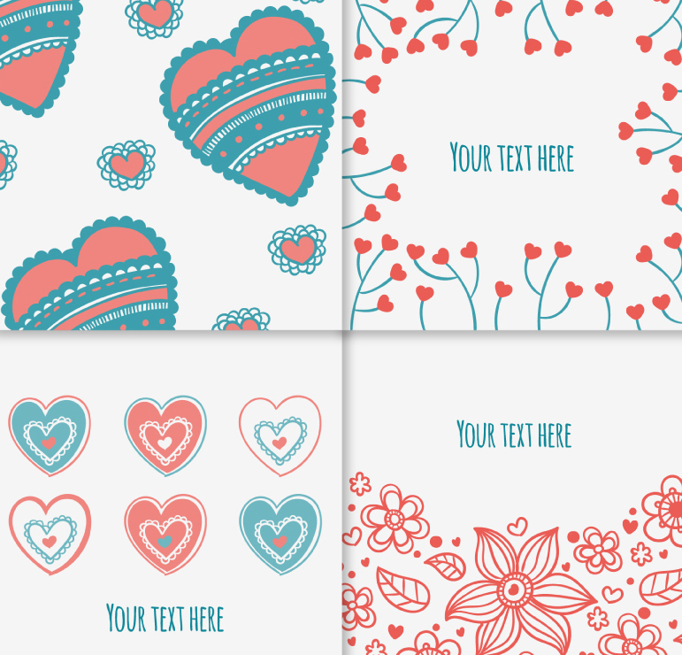 4 fondo pintado de material de vectores amor
