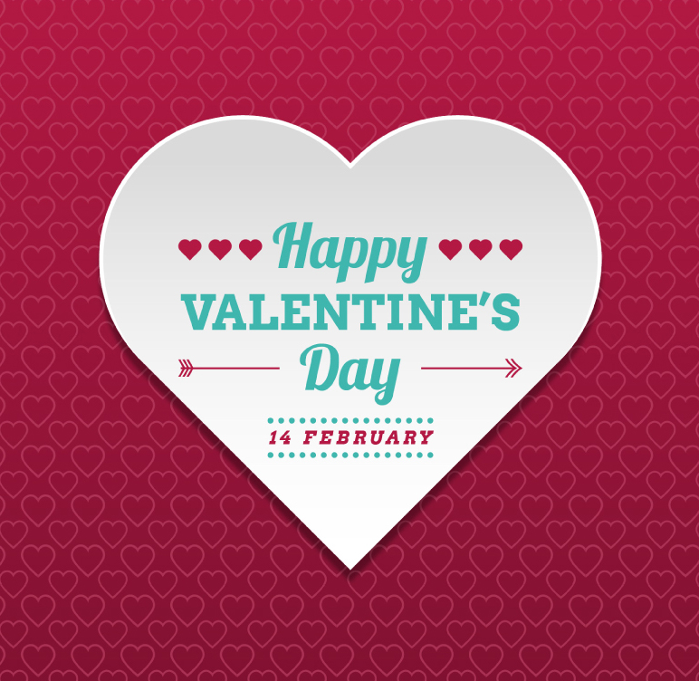 Valentine amor vector de material blanco