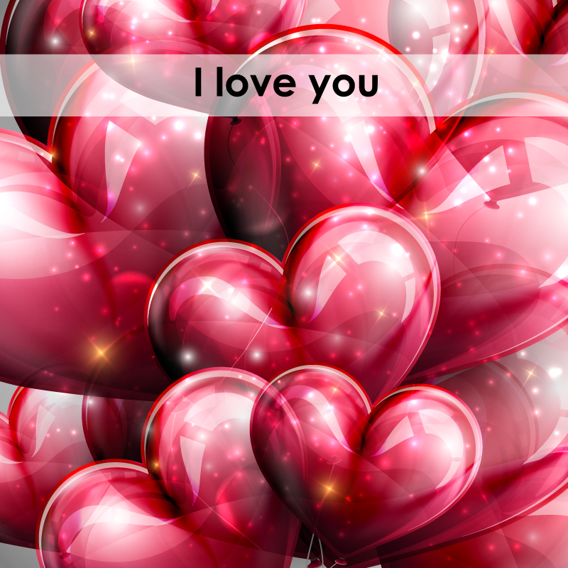 Globos rojos vector de material textura de amor
