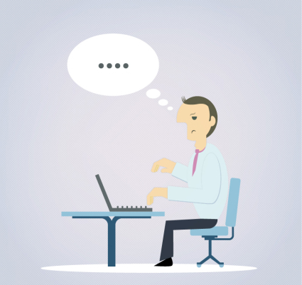 Material de mecanograf赤a vector hombre de negocios
