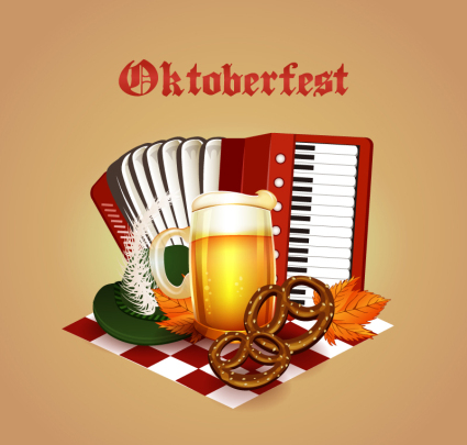 Bellamente Oktoberfest elemento vector de material
