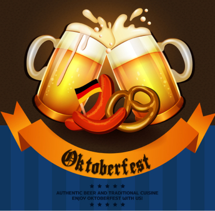 Vector material cerveza tintineo posters Oktoberfest