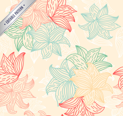 Vector de material diseño floral abstracto pintado