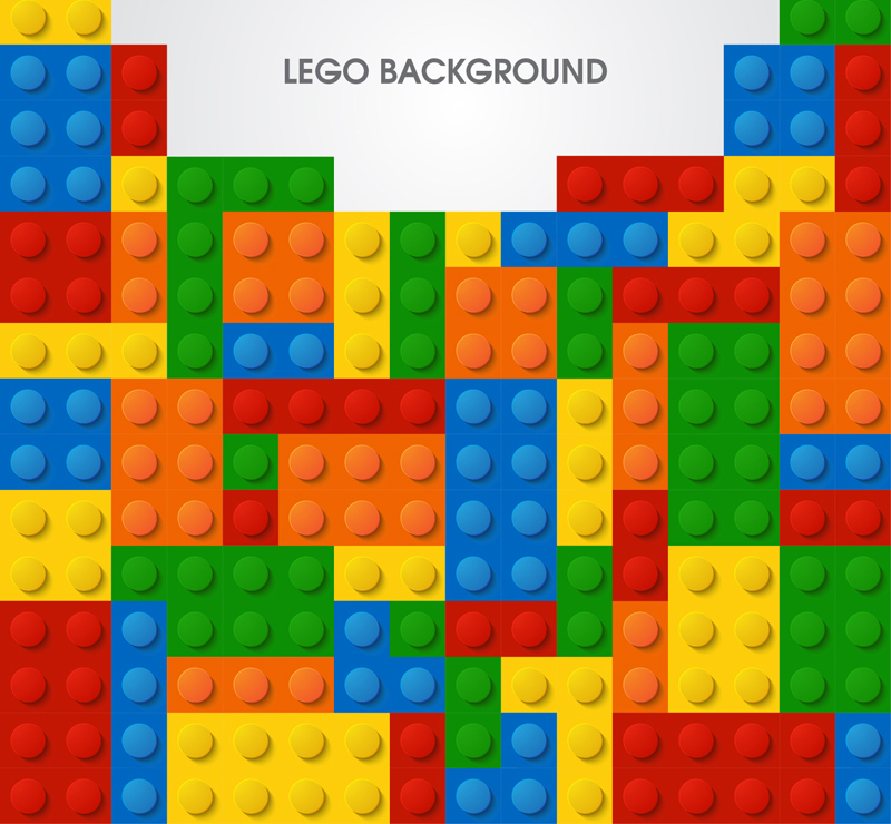 Material de vector de fondo creativo Lego