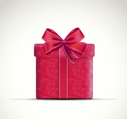 Regalo vector de material arco rojo