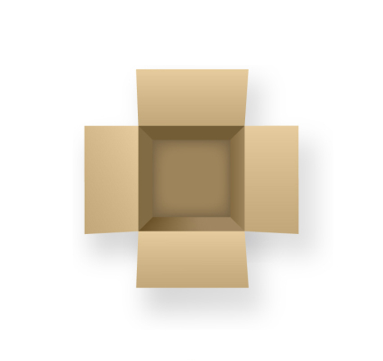 Abra el vector de material de envasado en cart車n