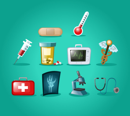 10 de bonito diseño de material de vectores icono m¨¦dica