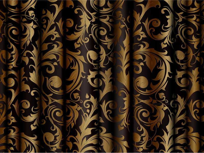 Magn¨ªfico material de diseño vectorial de seda dorada