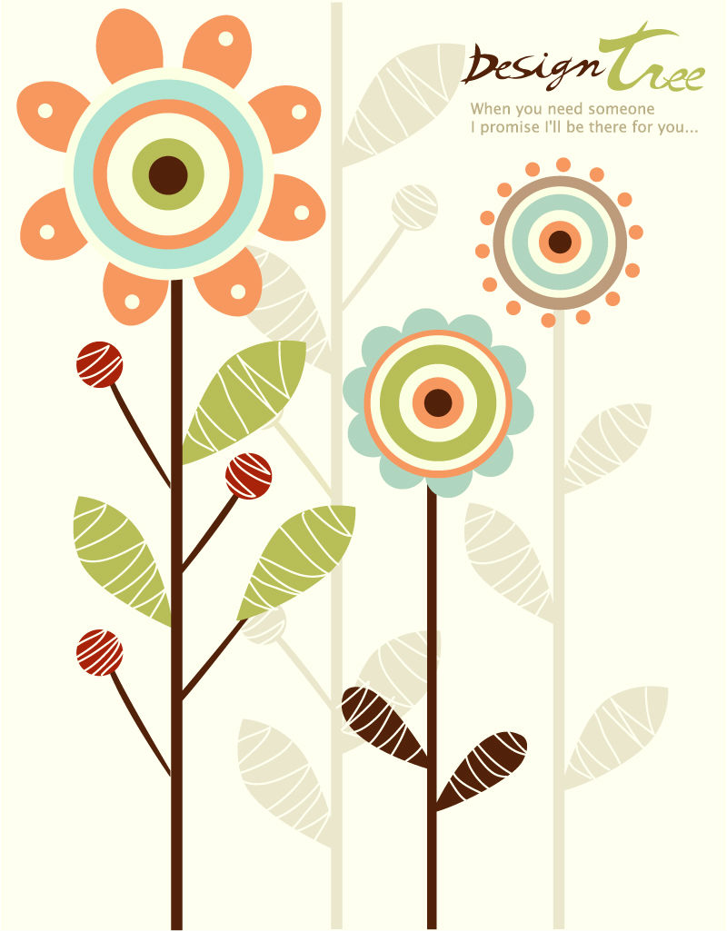 Flor material de diseño vectorial de dibujos animados