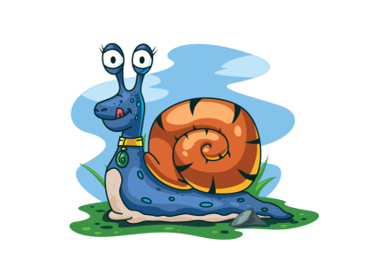 Ojos grandes caracol de dibujos animados vector de material