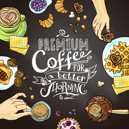 Material de vectores ilustrador caf de la mañana Delicioso
