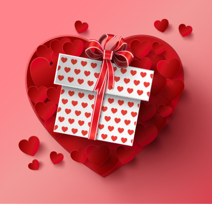 Fine papel y regalo de material de vectores amor
