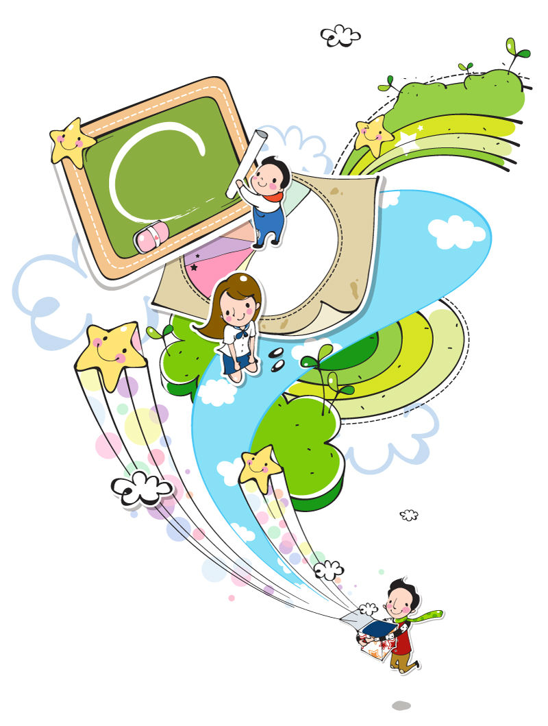 Vida en el Campus de material de vectores clipart juguet¨®n