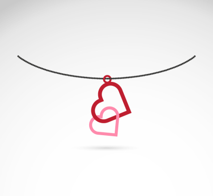 Doble material creativo vector collar de coraz車n