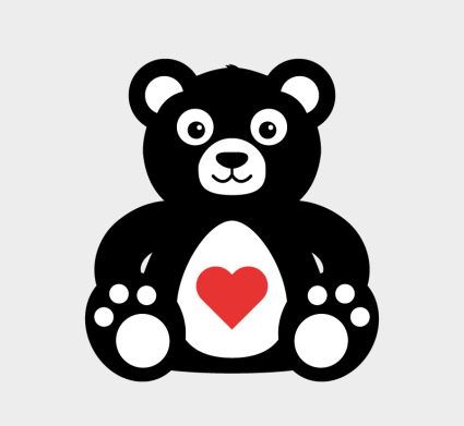 Amor de la historieta de material de vectores oso de peluche