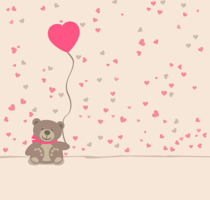Tire globo material de oso de peluche Vector