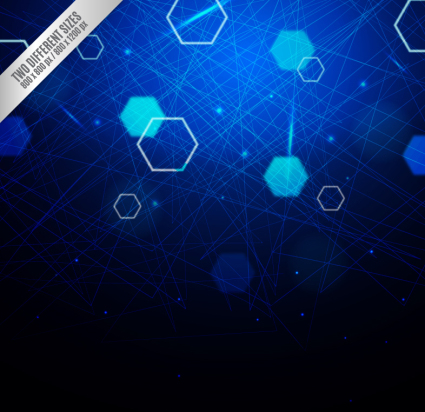 Hex¨¢gono azul Fondo decorativo de material de vectores