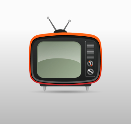 Material antiguo roja de vectores de dibujos animados de televisi車n