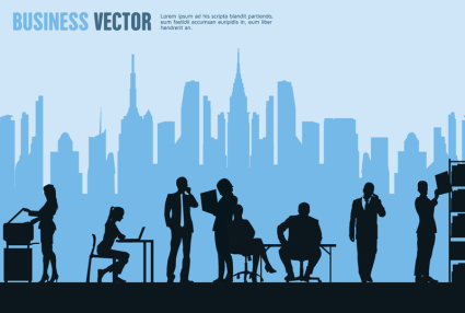La gente de negocios siluetas vector material colecci車n