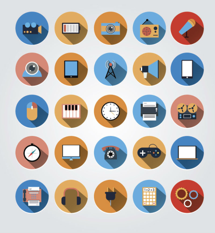 Ronda 25 del material de comunicaci車n multimedia icono vector
